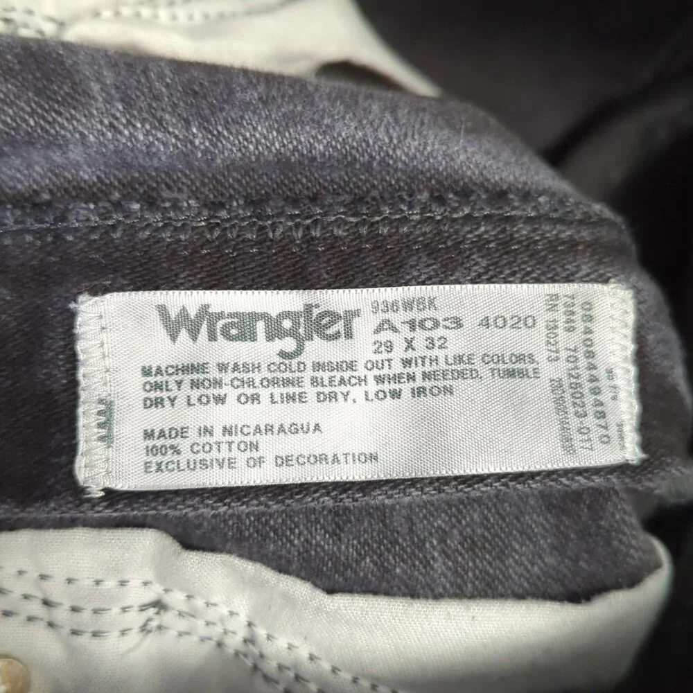 Wrangler Jeans Men's 29x32 Fits 28x31 Black 936 WBK Slim Cowboy Cut Slim Fit